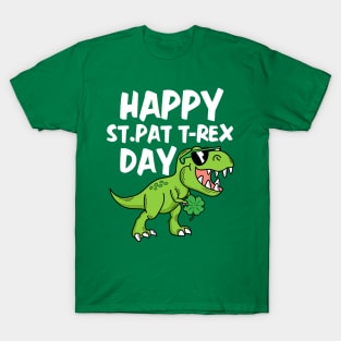 Kids St Patricks Day Cute Dino Happy St Pat Trex Day Toddler Boys T-Shirt